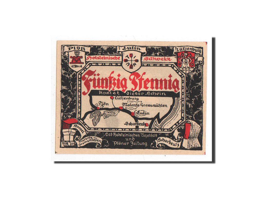 Banknote, Germany, Plön, 50 Pfennig, paysage 3, O.D, Undated, UNC(65-70)