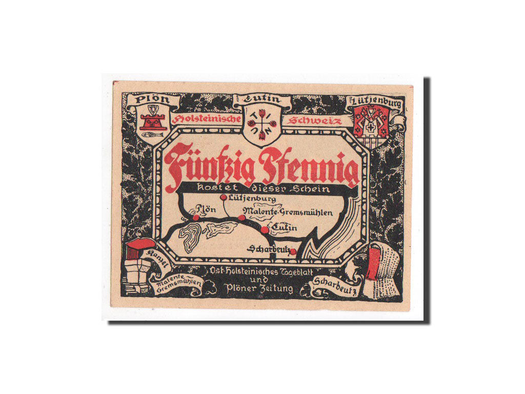 Banknot, Niemcy, Plön, 50 Pfennig, paysage 4, O.D, Undated, UNC(65-70)