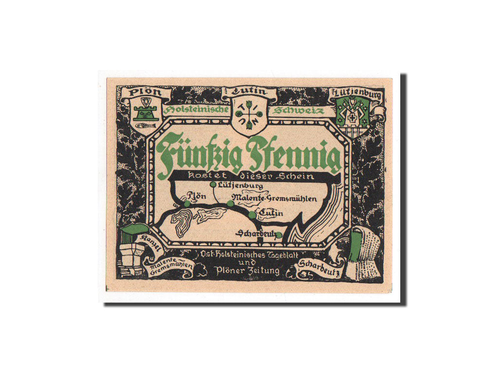 Banknot, Niemcy, Plön, 50 Pfennig, paysage 4, O.D, Undated, UNC(65-70)