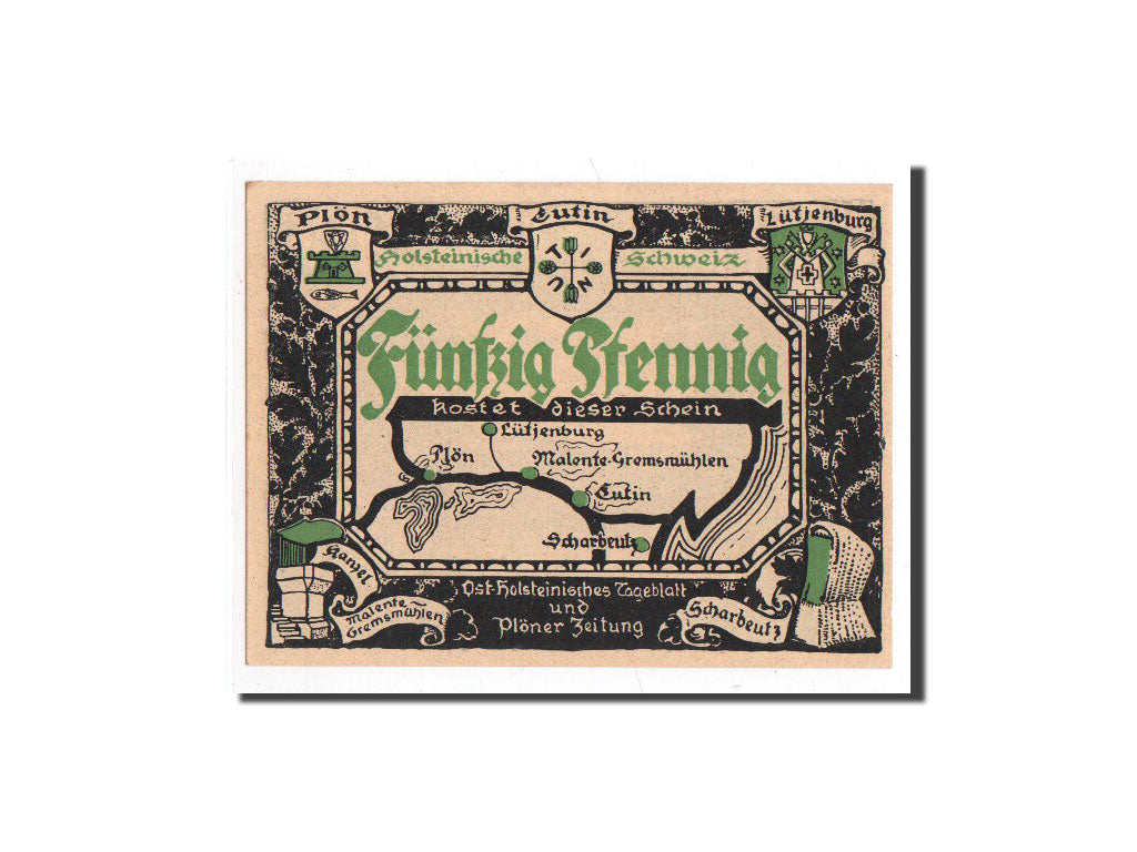 Banknote, Germany, Plön, 50 Pfennig, paysage 2, O.D, Undated, UNC(65-70)