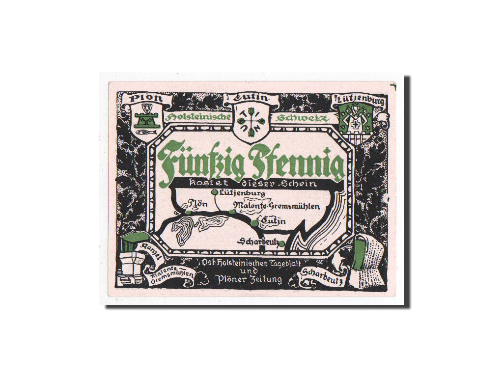 Billet, Allemagne, Plön, 50 Pfennig, paysage, O.D, Undated, NEUF, Mehl:1063.3