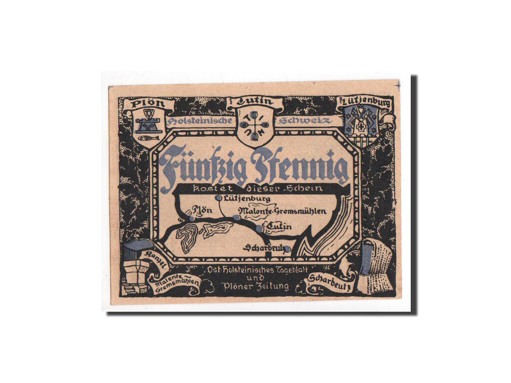 Banknote, Germany, Plön, 50 Pfennig, paysage 2, O.D, Undated, UNC(65-70)