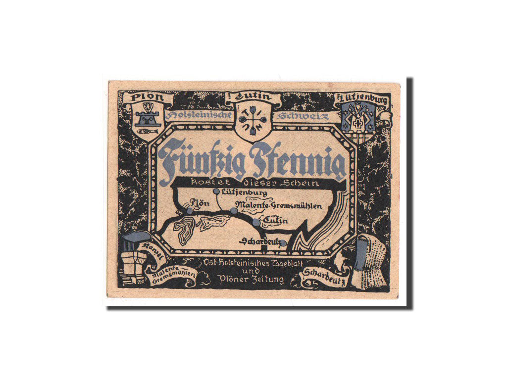 Banknote, Germany, Plön, 50 Pfennig, paysage 3, O.D, Undated, UNC(65-70)