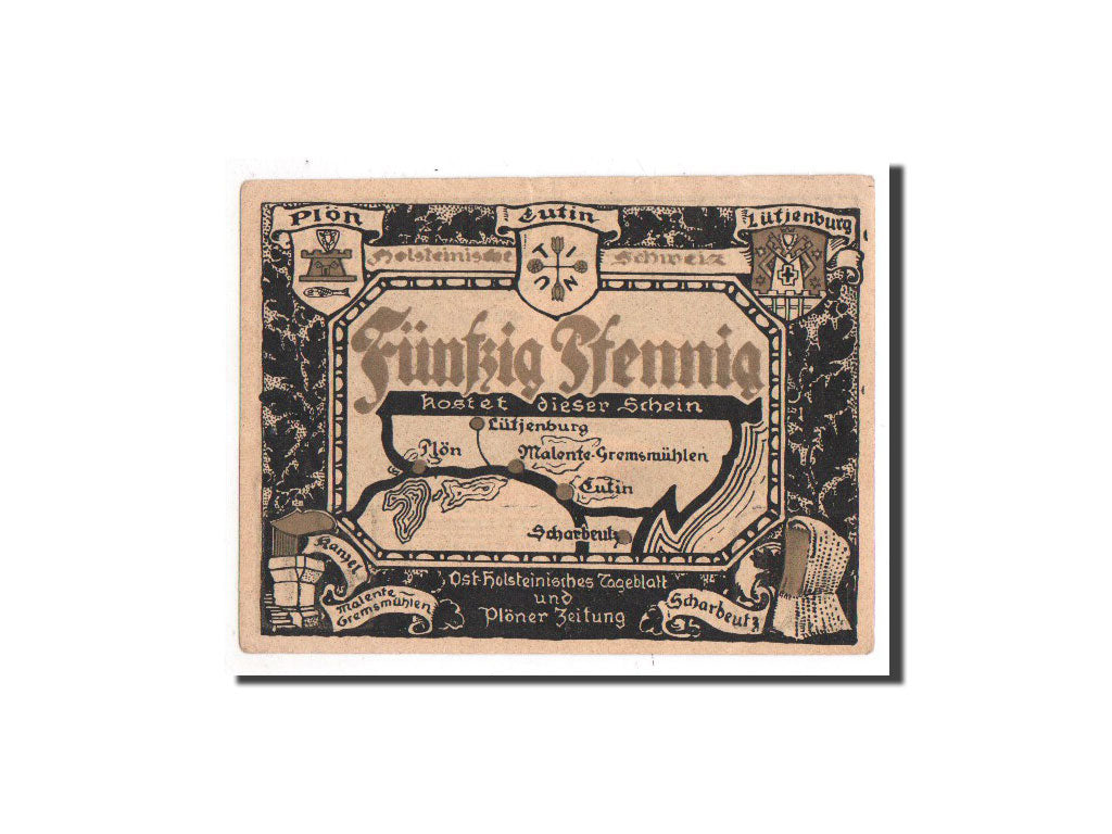 Banknote, Germany, Plön, 50 Pfennig, paysage 2, O.D, Undated, UNC(65-70)
