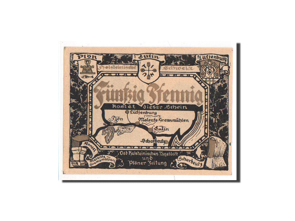 Billet, Allemagne, Plön, 50 Pfennig, paysage 3, O.D, Undated, NEUF, Mehl:1063.9