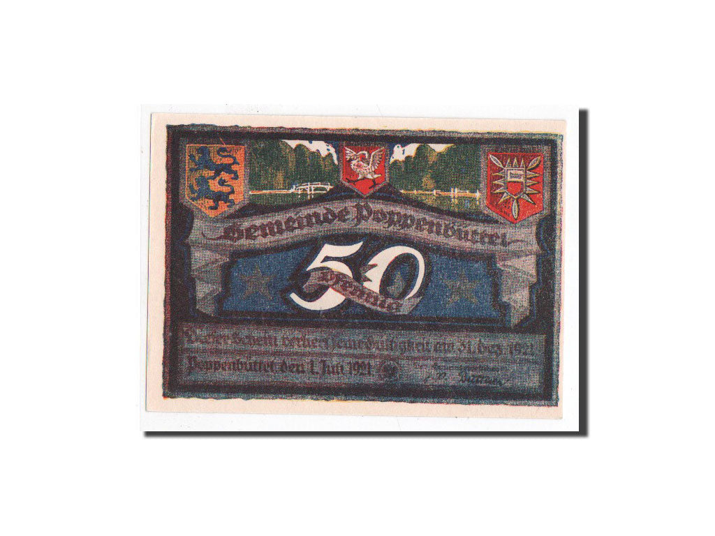 Banknote, Germany, Poppenbüttel, 50 Pfennig, paysage 1, 1921, 1921-07-01