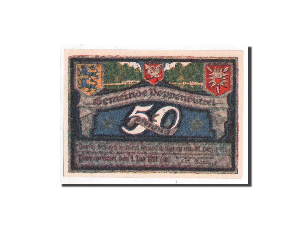 Billet, Allemagne, Poppenbüttel, 50 Pfennig, paysage 2, 1921, 1921-07-01, NEUF