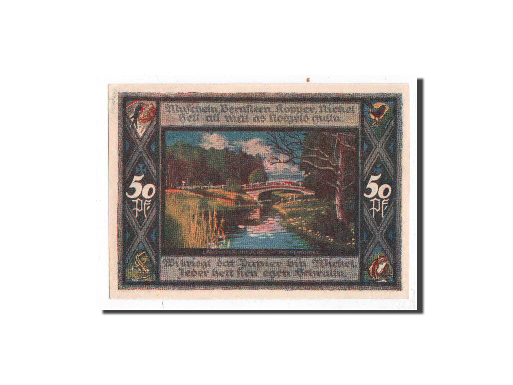 Billet, Allemagne, Poppenbüttel, 50 Pfennig, paysage 2, 1921, 1921-07-01, NEUF