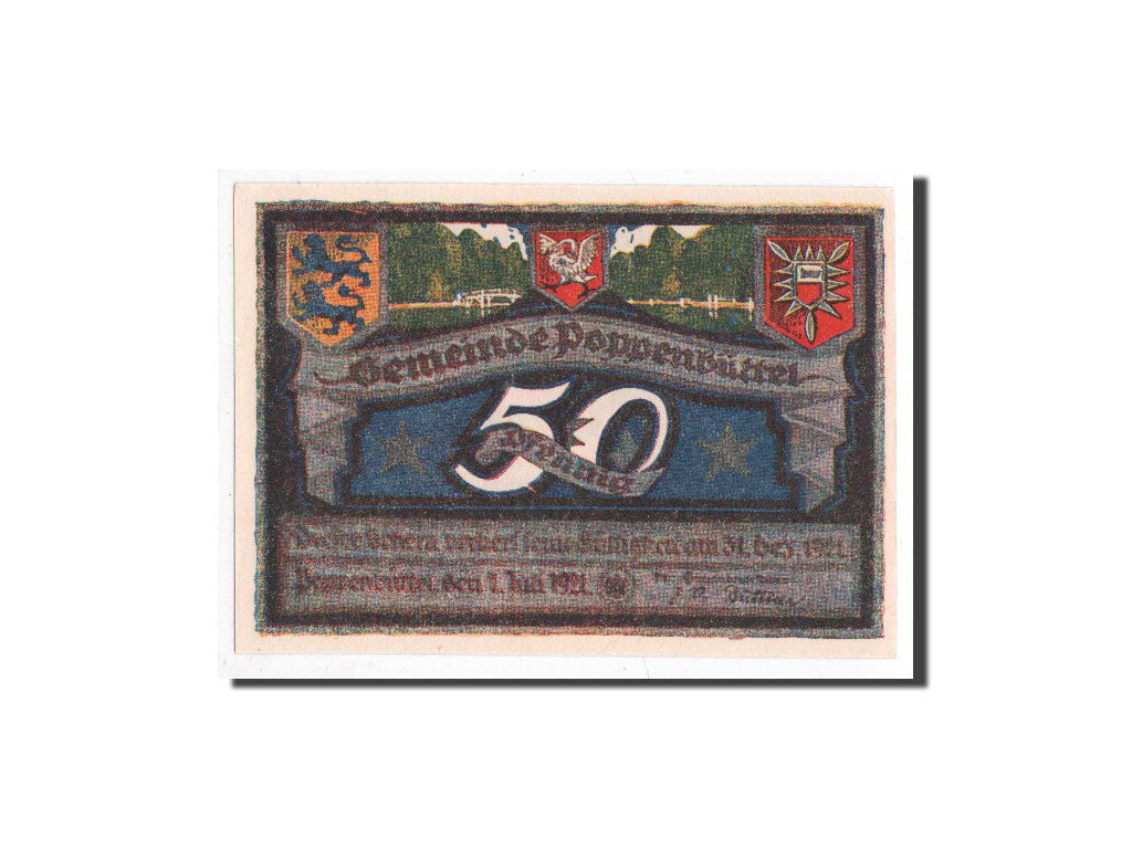 Billet, Allemagne, Poppenbüttel, 50 Pfennig, paysage 7, 1921, 1921-07-01, NEUF