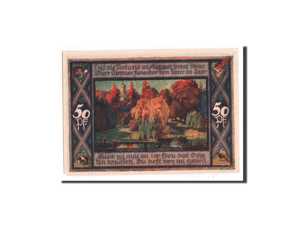 Billet, Allemagne, Poppenbüttel, 50 Pfennig, paysage 8, 1921, 1921-07-01, NEUF