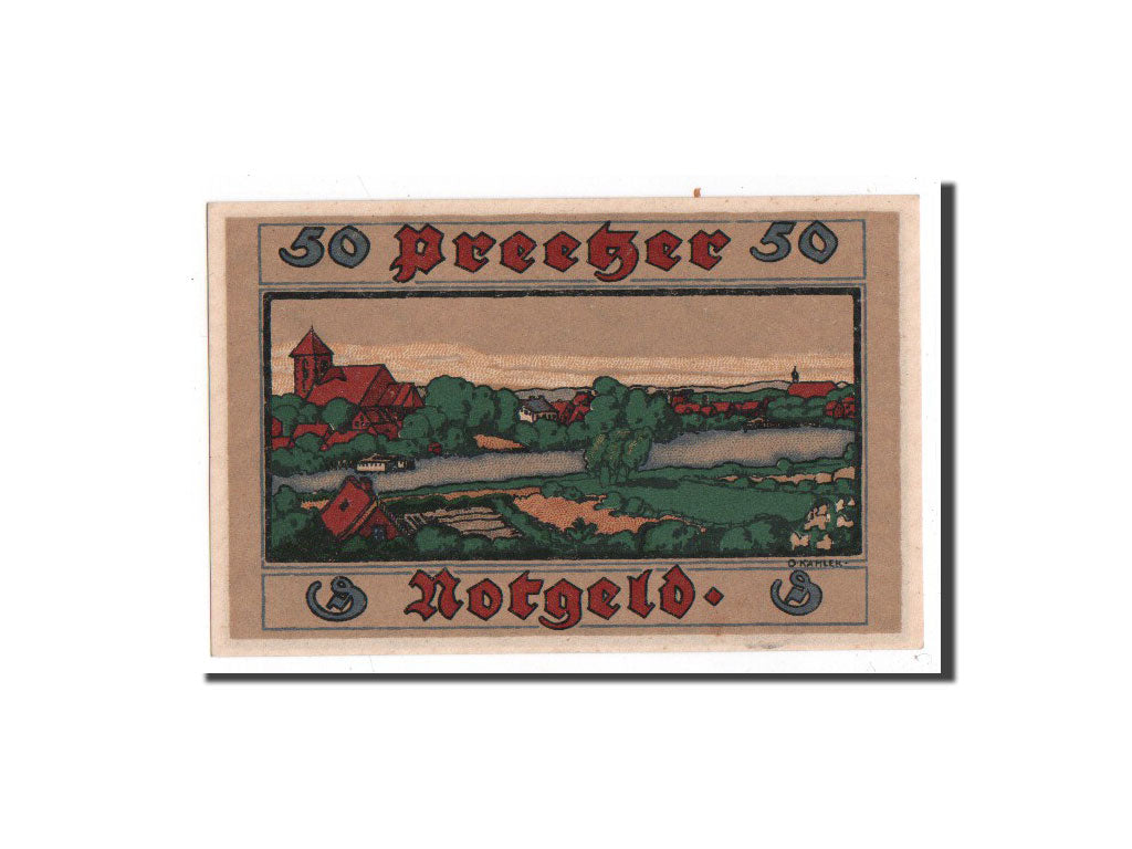 Billete, Alemania, Preetz, 50 Pfennig, paysage 1, 1921, Undated, UNC
