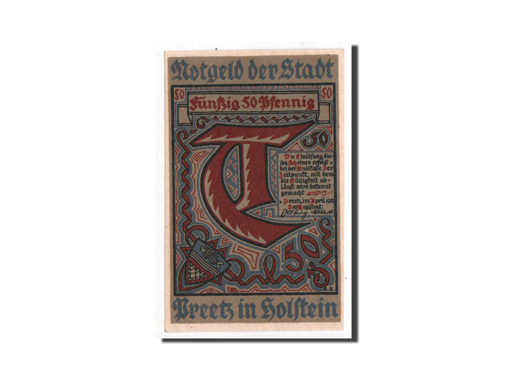 Billete, Alemania, Preetz, 50 Pfennig, paysage 2, 1921, Undated, UNC