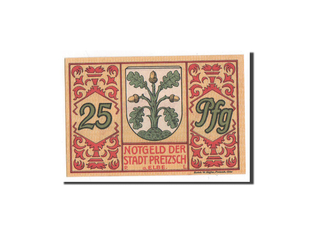 Billet, Allemagne, Pretzsch, 25 Pfennig, Batiment, 1921, 1921-07-10, NEUF