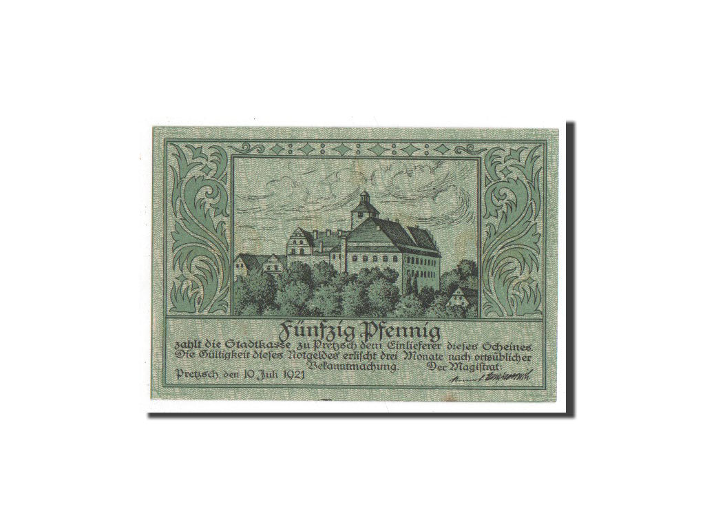 Billet, Allemagne, Pretzsch, 50 Pfennig, Batiment, 1921, 1921-07-10, NEUF