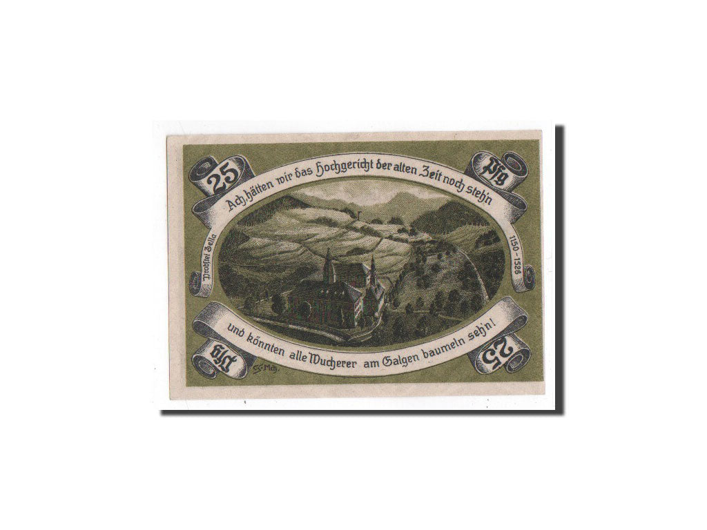 Billet, Allemagne, Probstzella, 25 Pfennig, château, 1921, Undated, NEUF