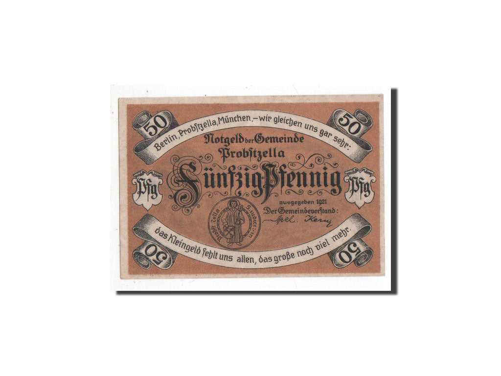 Banknot, Niemcy, Probstzella, 50 Pfennig, château, 1921, Undated, UNC(65-70)