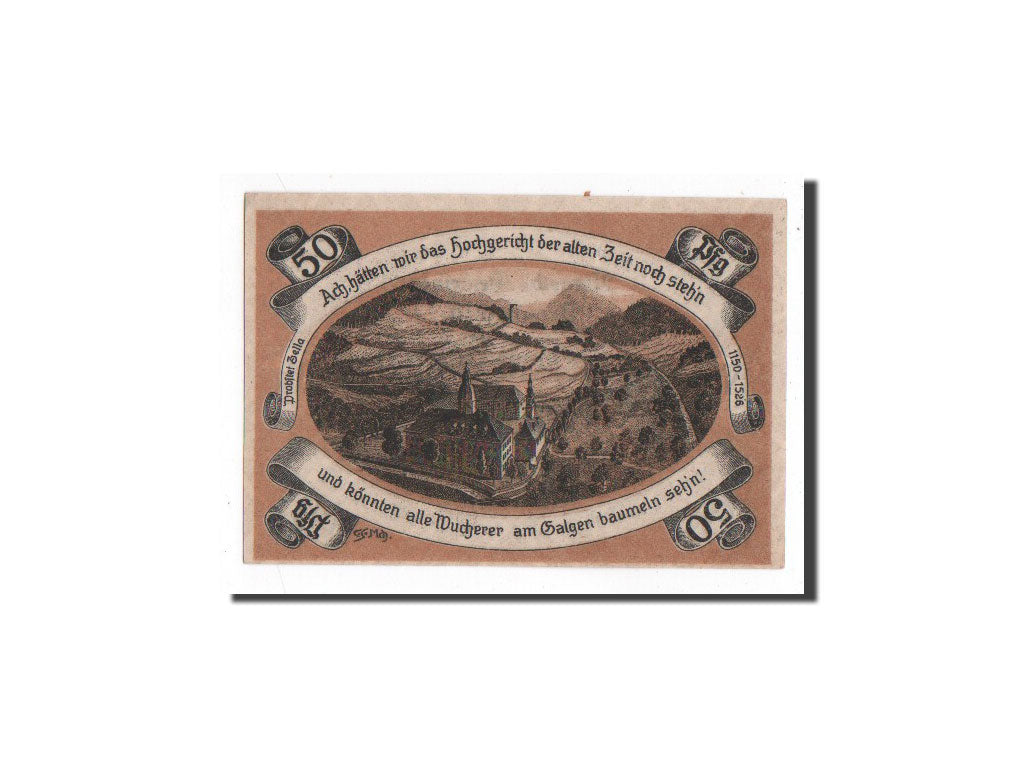 Banknot, Niemcy, Probstzella, 50 Pfennig, château, 1921, Undated, UNC(65-70)