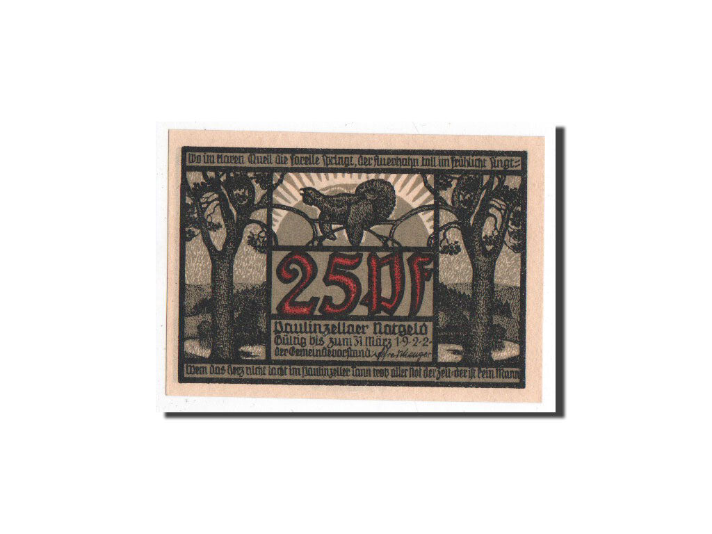 Billet, Allemagne, Paulinzella, 25 Pfennig, Maison, O.D, Undated, NEUF