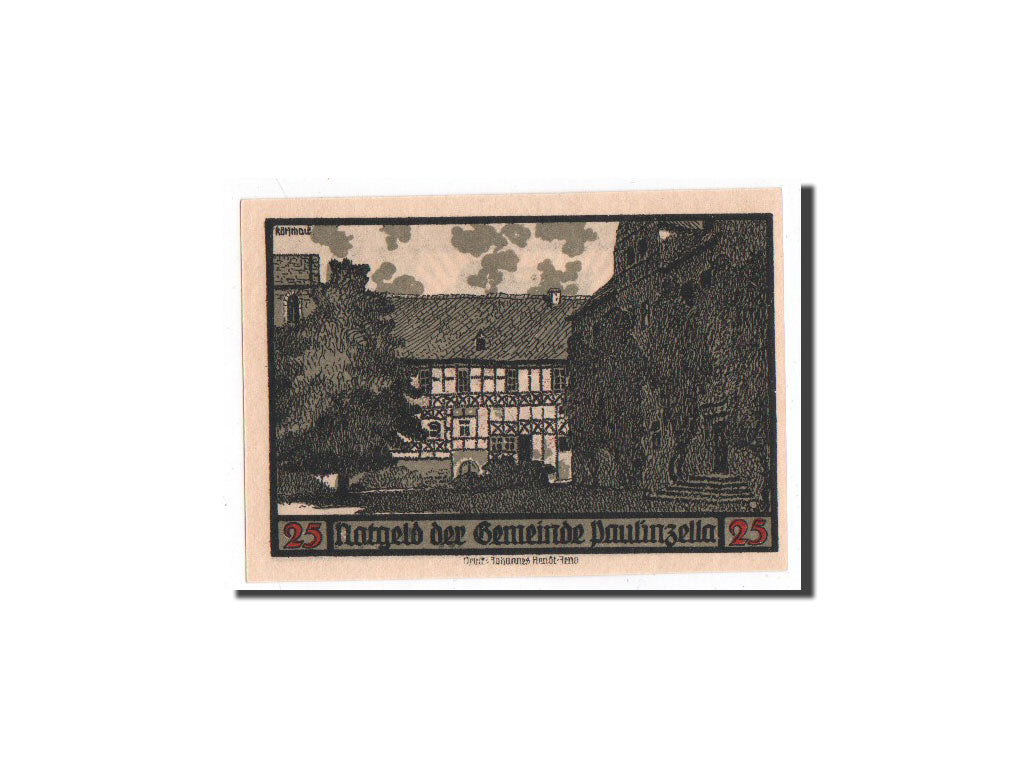 Billet, Allemagne, Paulinzella, 25 Pfennig, Maison, O.D, Undated, NEUF