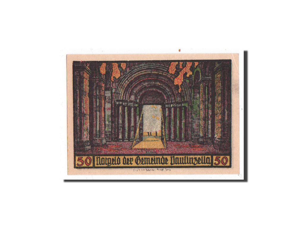 Billet, Allemagne, Paulinzella, 50 Pfennig, monument 1, O.D, Undated, NEUF