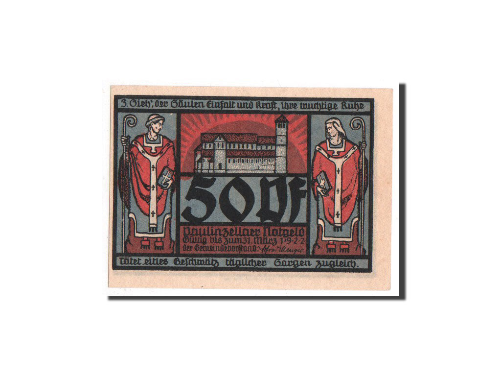 Billete, Alemania, Paulinzella, 50 Pfennig, monument 2, O.D, Undated, UNC