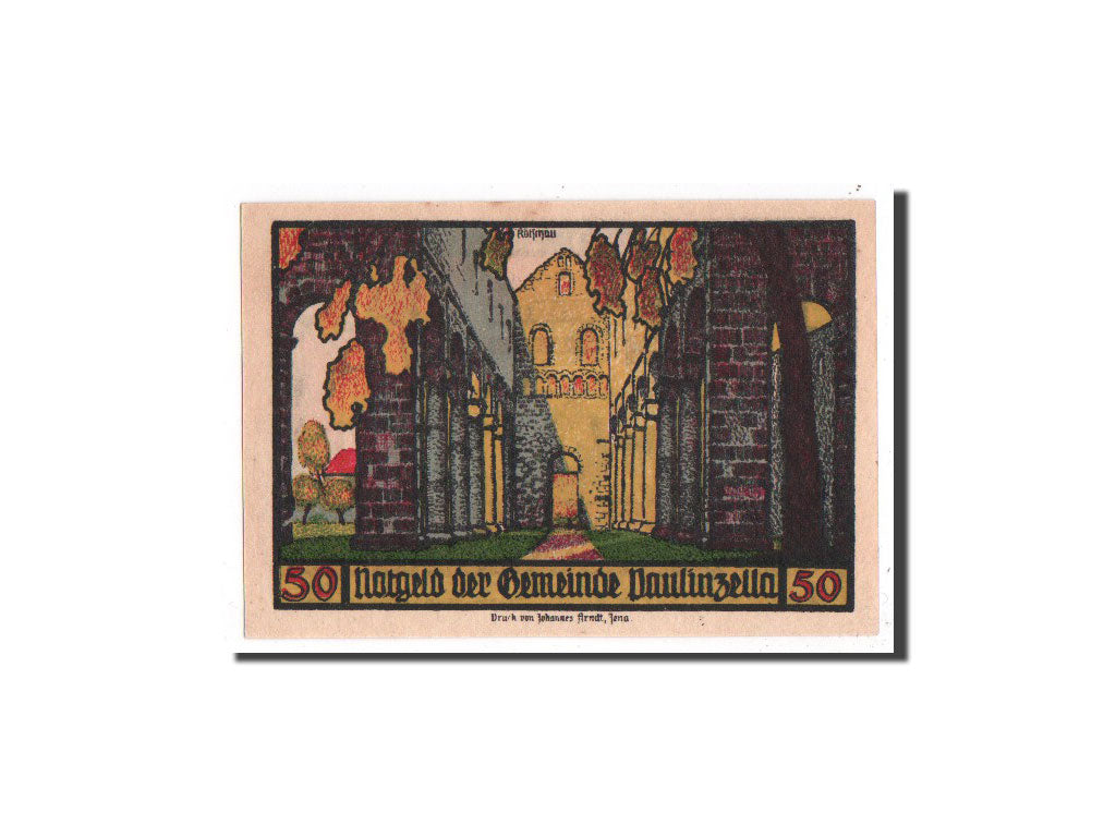 Billete, Alemania, Paulinzella, 50 Pfennig, monument 3, O.D, Undated, UNC