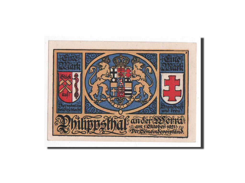 Billete, Alemania, Philippsthal a werra, 1 Mark, métier à tisser, 1921