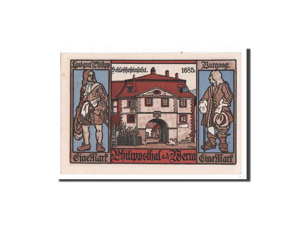 Billete, Alemania, Philippsthal a werra, 1 Mark, maison 3, 1921, 1921-10-01