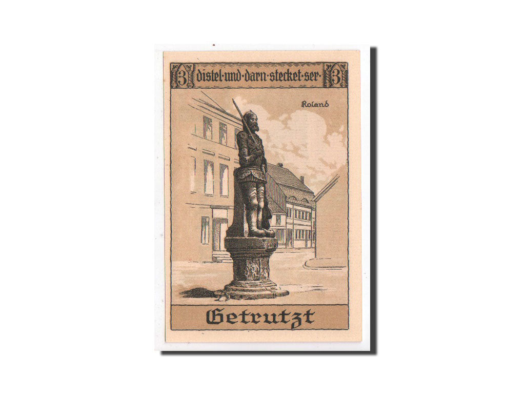 Banknote, Germany, Perleberg, 50 Pfennig, statue, O.D, Undated, UNC(65-70)