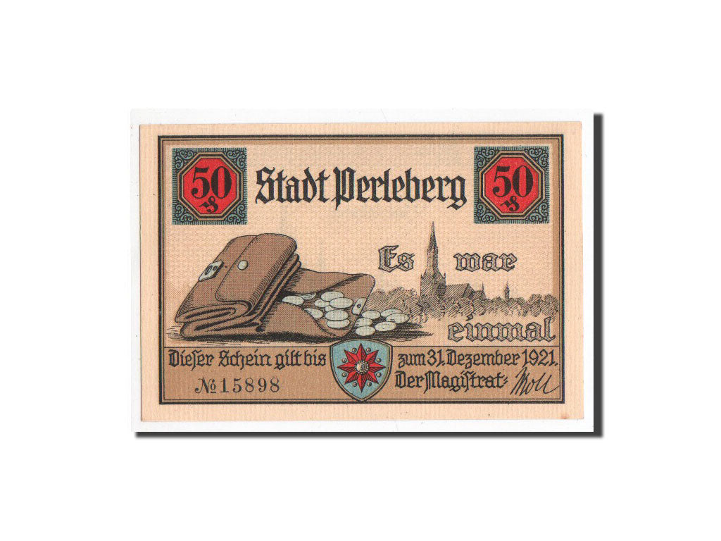 Billet, Allemagne, Perleberg, 50 Pfennig, ville 1, O.D, Undated, NEUF