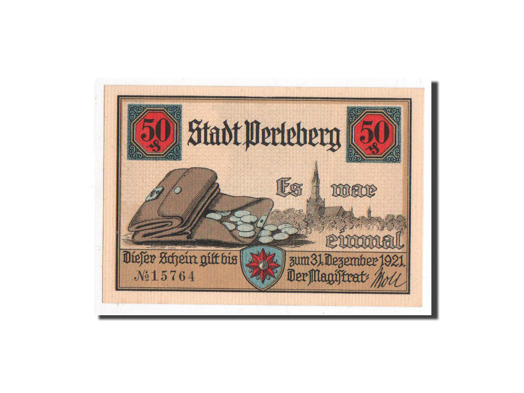 Billete, Alemania, Perleberg, 50 Pfennig, Maison, O.D, Undated, UNC, Mehl:1056.1
