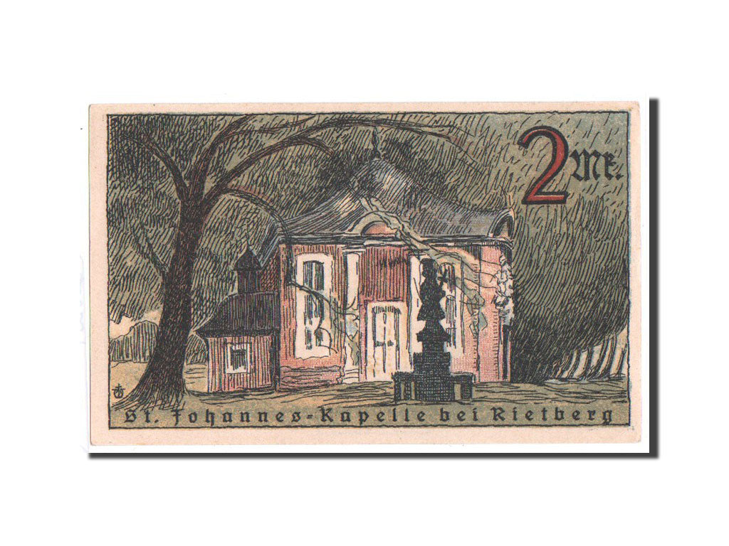 Biljet, Duitsland, Rietberg, 2 Mark, paysage, 1921, 1921-05-12, NIEUW