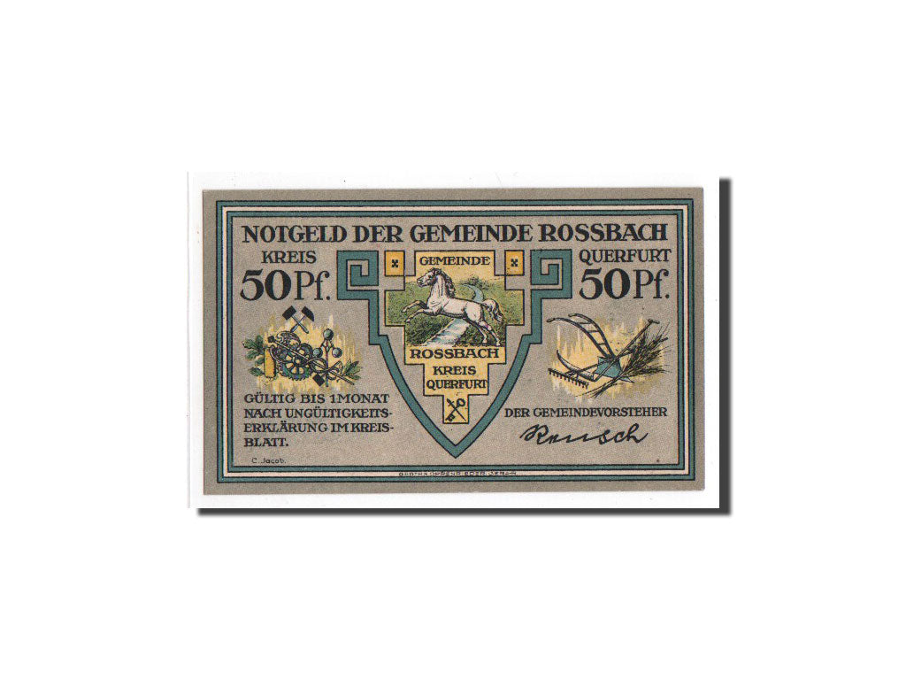 Billet, Allemagne, Rossbach, 50 Pfennig, Maison, O.D, Undated, NEUF, Mehl:1135