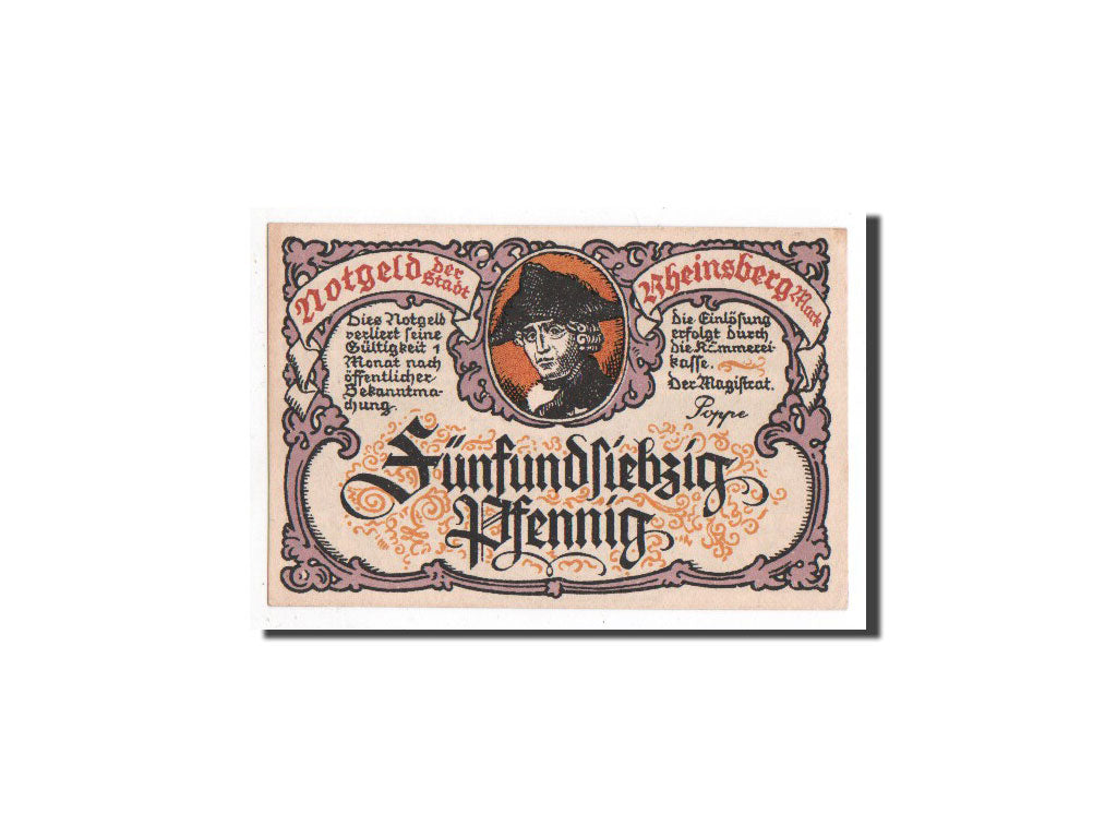 Billet, Allemagne, Rheinberg, 75 Pfennig, Maison, O.D, Undated, NEUF