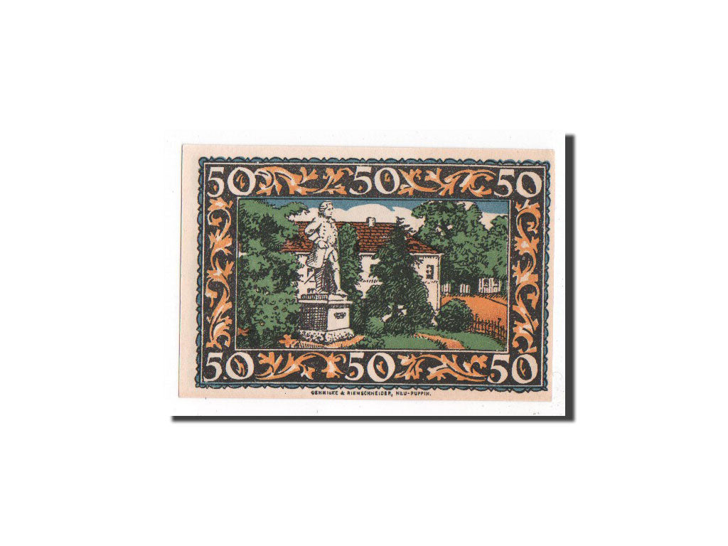 Billet, Allemagne, Rheinberg, 50 Pfennig, statue, O.D, Undated, NEUF