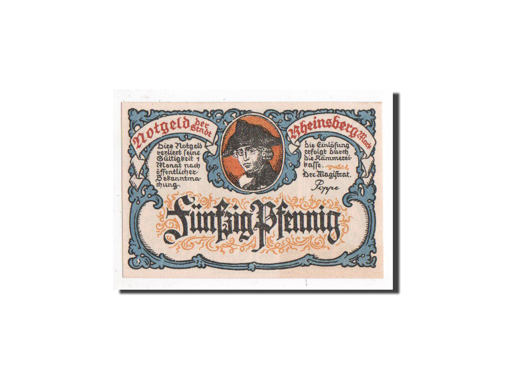 Billet, Allemagne, Rheinberg, 50 Pfennig, chateau 1, O.D, Undated, NEUF