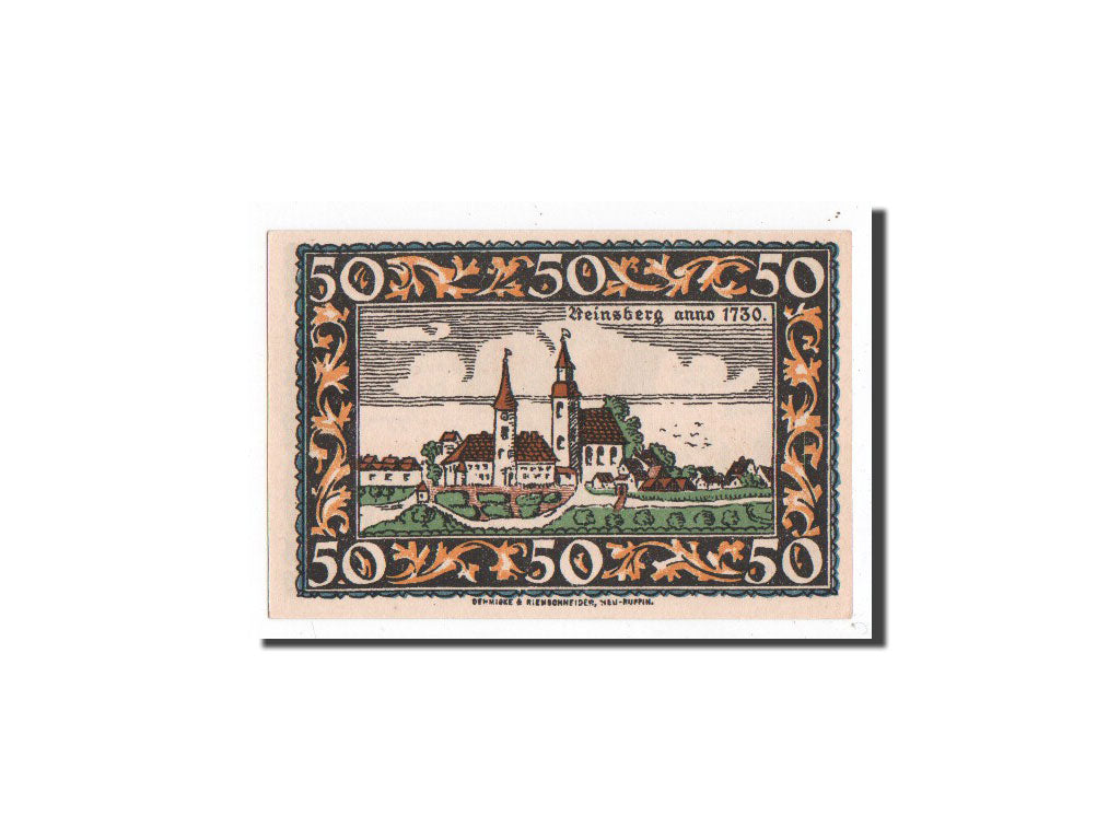 Billet, Allemagne, Rheinberg, 50 Pfennig, chateau 2, O.D, Undated, NEUF