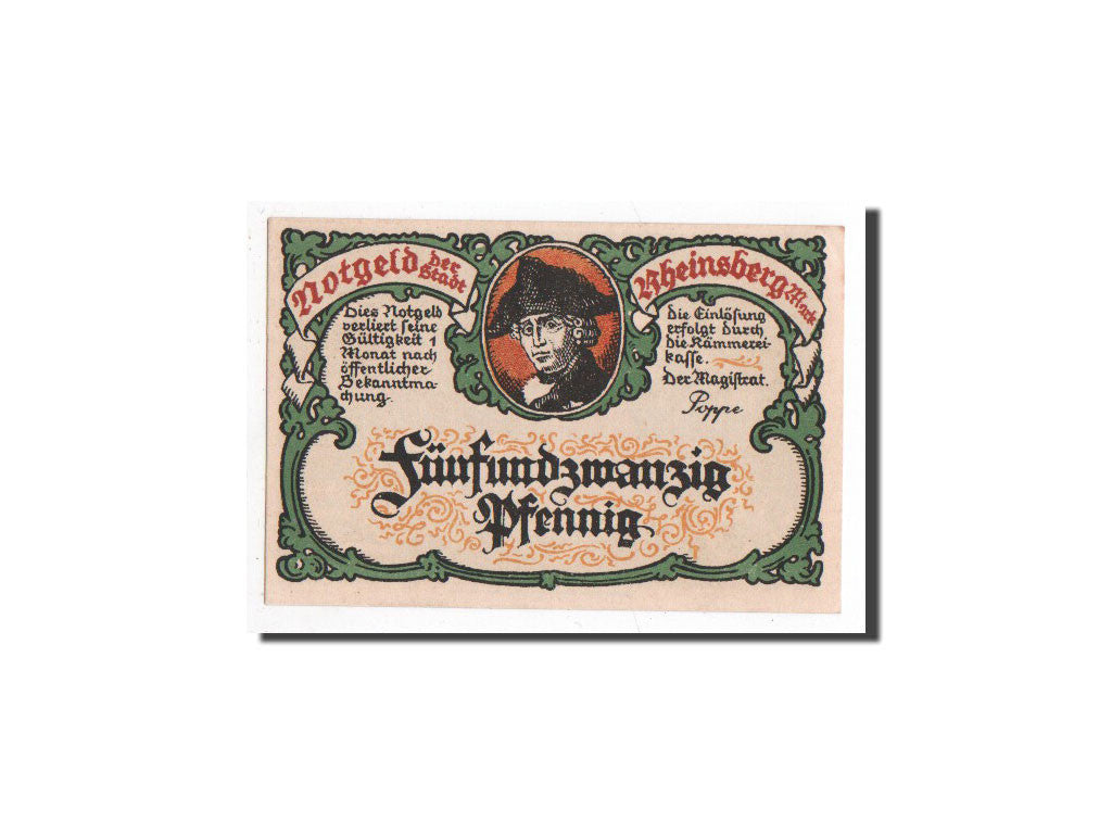 Biljet, Duitsland, Rheinberg, 25 Pfennig, monument 3, O.D, Undated, NIEUW