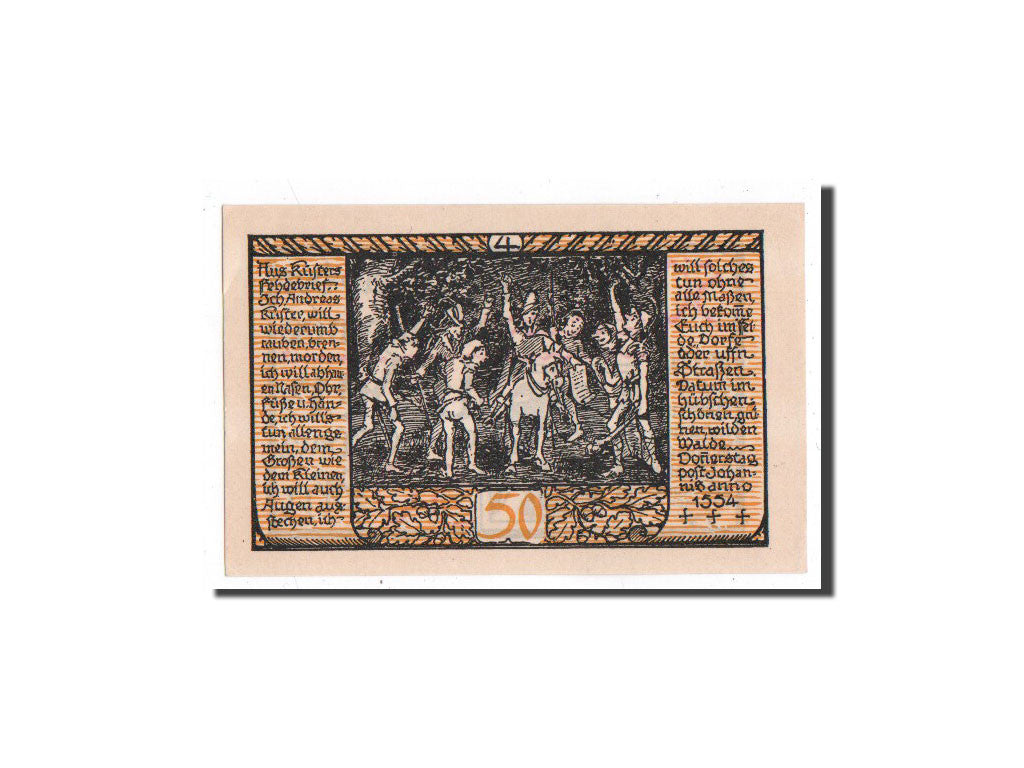 Biljet, Duitsland, Rider a Ostharz, 50 Pfennig, personnage, 1921, 1921-09-01
