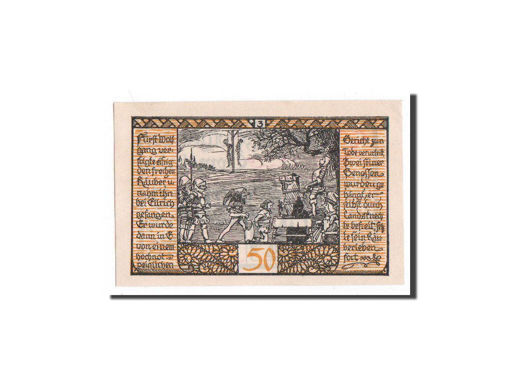 Biljet, Duitsland, Rider a Ostharz, 50 Pfennig, personnage 1, 1921, 1921-09-01
