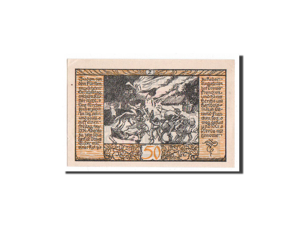 Biljet, Duitsland, Rider a Ostharz, 50 Pfennig, personnage 2, 1921, 1921-09-01