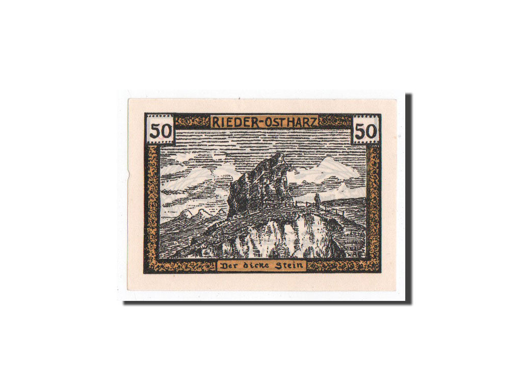 Biljet, Duitsland, Rider a Ostharz, 50 Pfennig, paysage, 1921, 1921-09-01