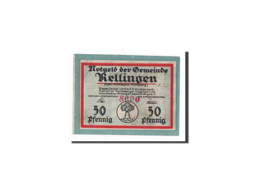 Billete, Alemania, Rellingen, 50 Pfennig, paysage, O.D, Undated, UNC