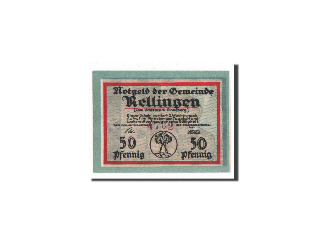 Biljet, Duitsland, Rellingen, 50 Pfennig, paysage 1, O.D, Undated, NIEUW