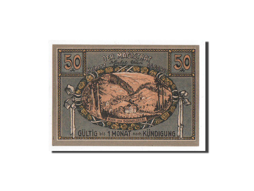 Biljet, Duitsland, Reinerz, 50 Pfennig, paysage, 1921, 1921-06-01, NIEUW
