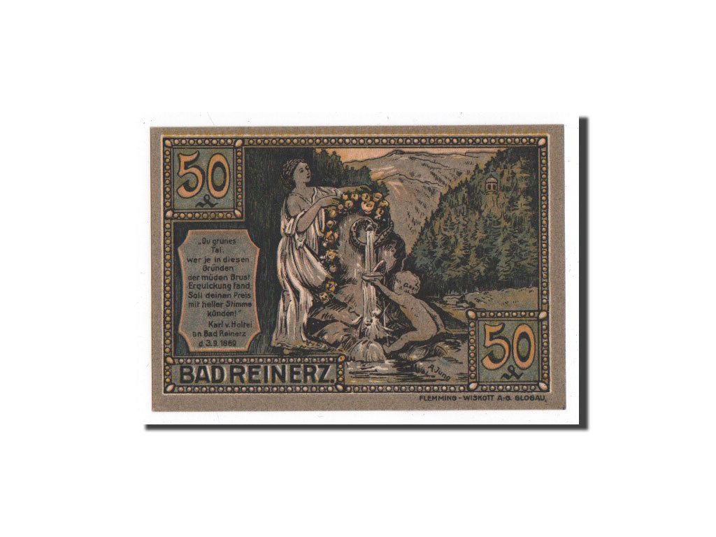 Biljet, Duitsland, Reinerz, 50 Pfennig, paysage, 1921, 1921-06-01, NIEUW