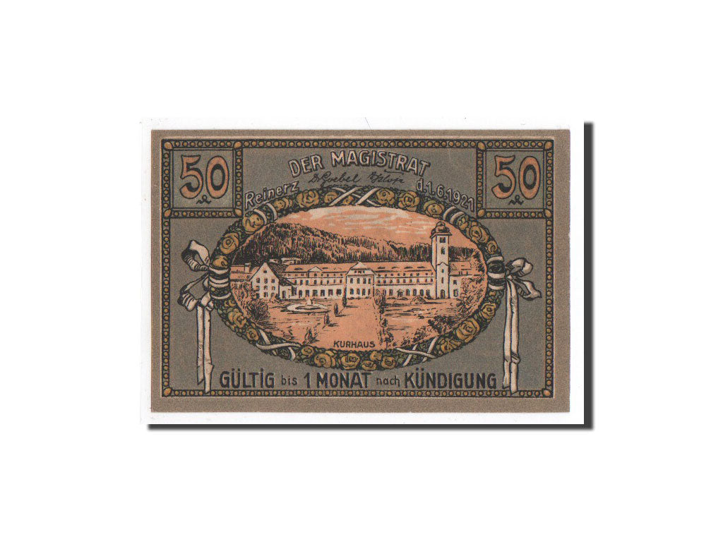 Billet, Allemagne, Reinerz, 50 Pfennig, Batiment, 1921, 1921-06-01, NEUF