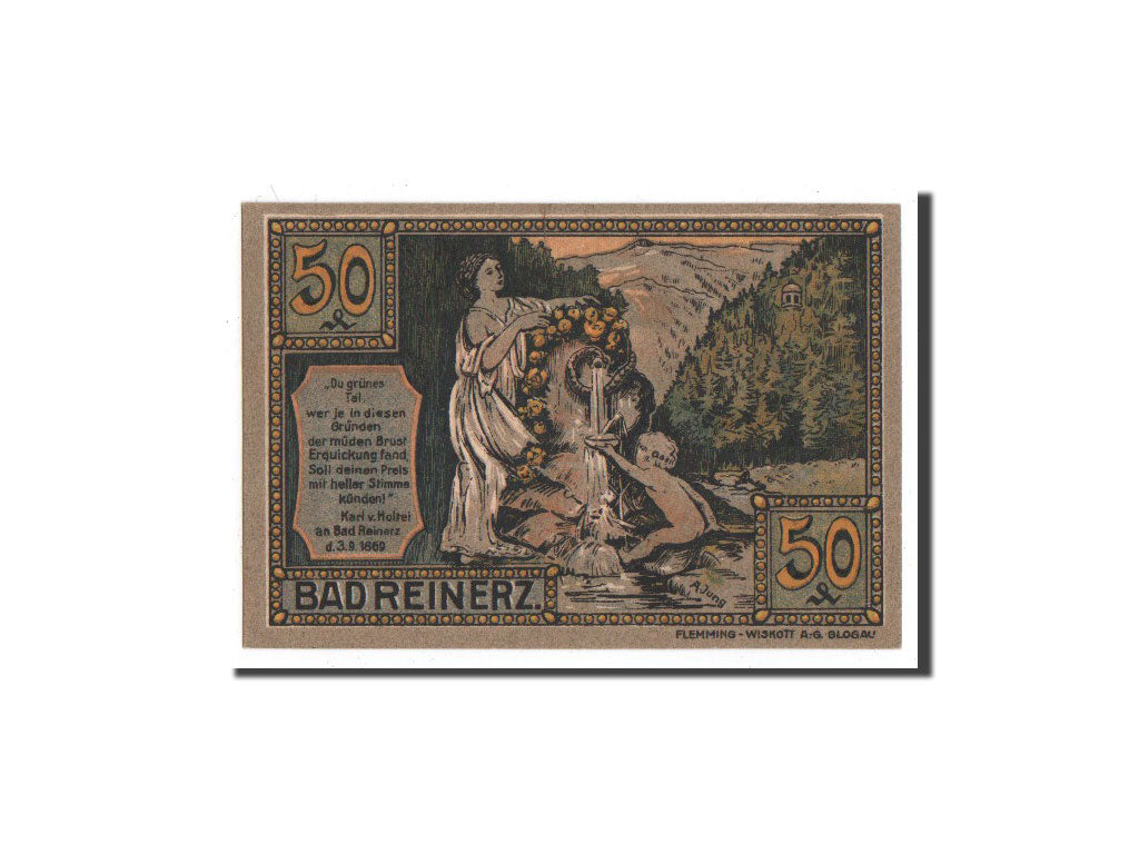 Billet, Allemagne, Reinerz, 50 Pfennig, Batiment, 1921, 1921-06-01, NEUF