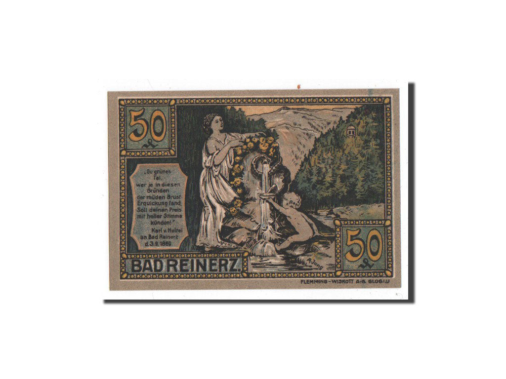 Billet, Allemagne, Reinerz, 50 Pfennig, batiment 1, 1921, 1921-06-01, NEUF