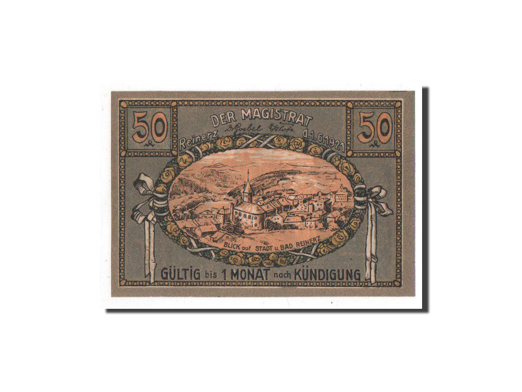 Billet, Allemagne, Reinerz, 50 Pfennig, paysage 1, 1921, 1921-06-01, NEUF